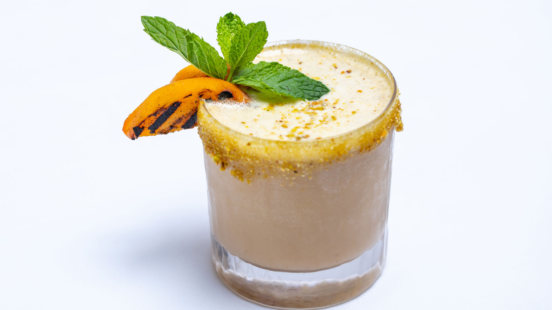 Pistachio Peach Bourbon Cooler