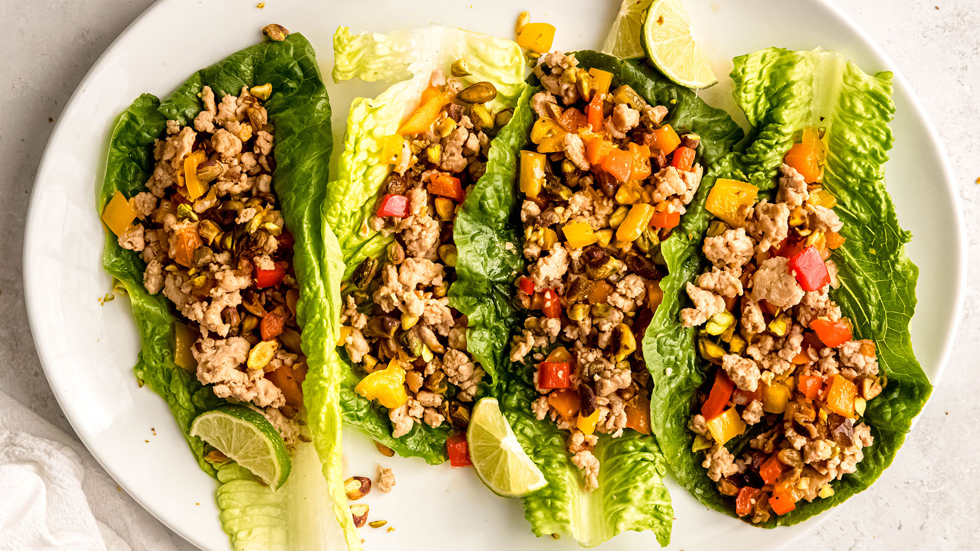 Pistachio Chicken Lettuce Wraps