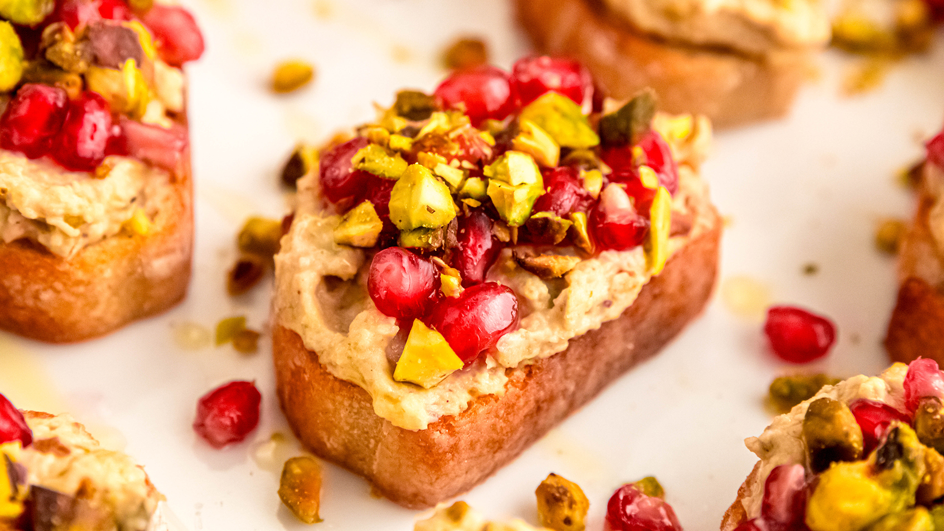 Pistachio and White Bean Crostini