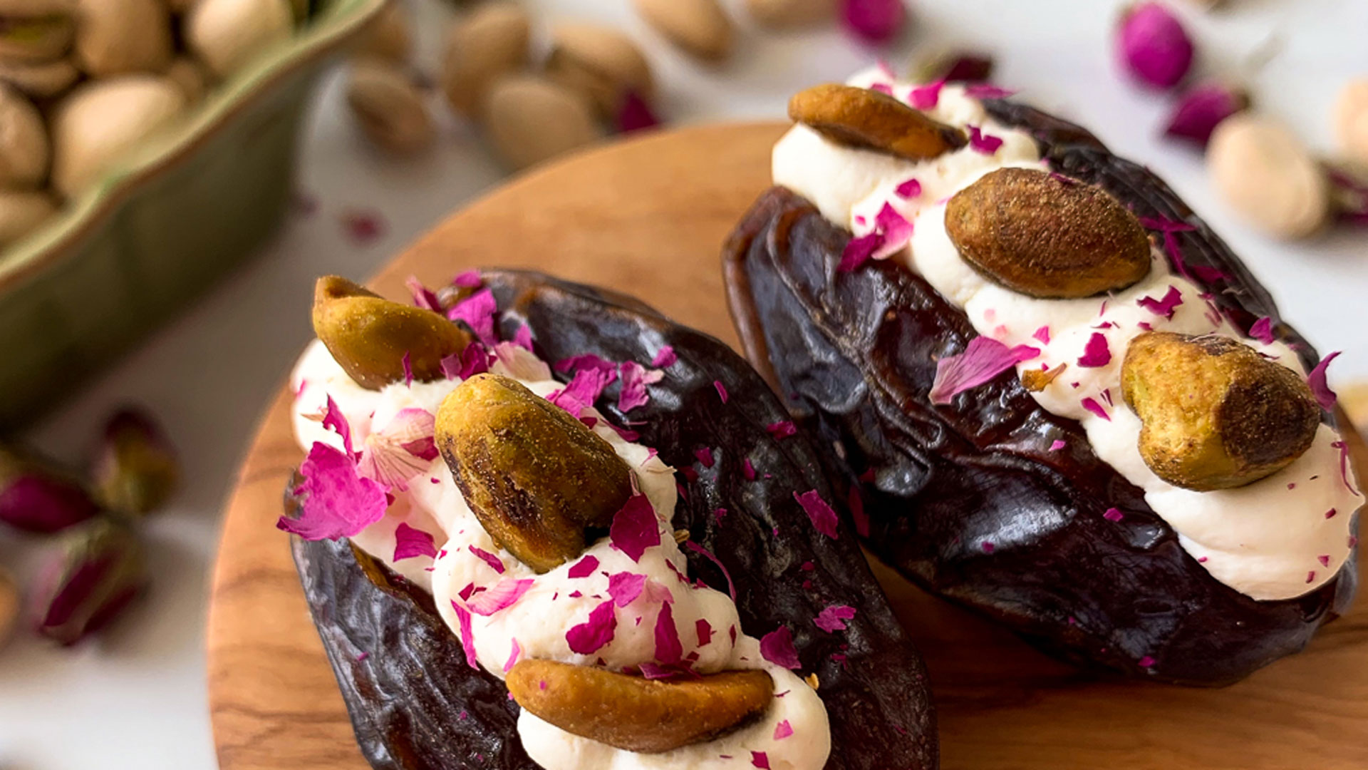 Pistachio + Rose Stuffed Dates