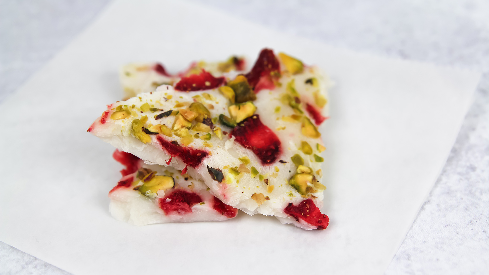 Pistachio Strawberry Yogurt Bark