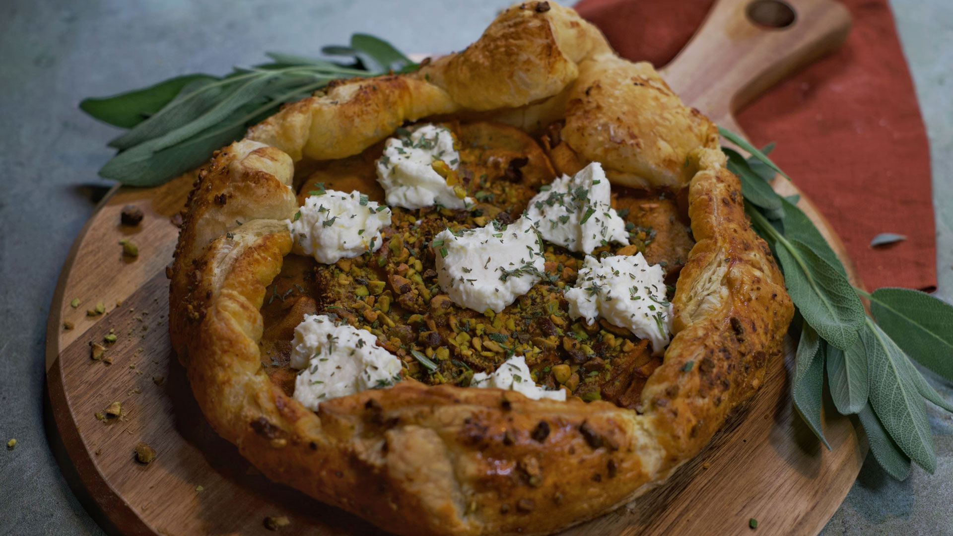 Sweet Potato Galette with Pistachio Crust