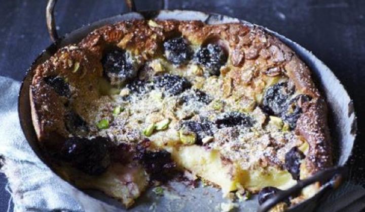 Cherry, Pistachio & Amaretto Clafoutis