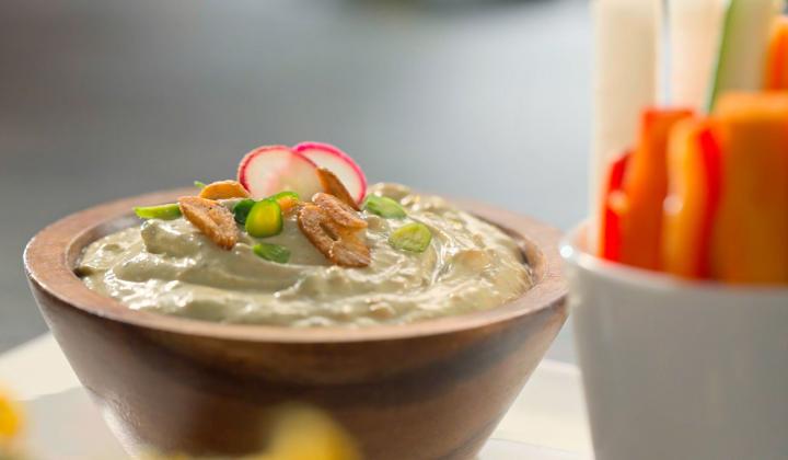 Garlic Pistachio Dip with Crudites