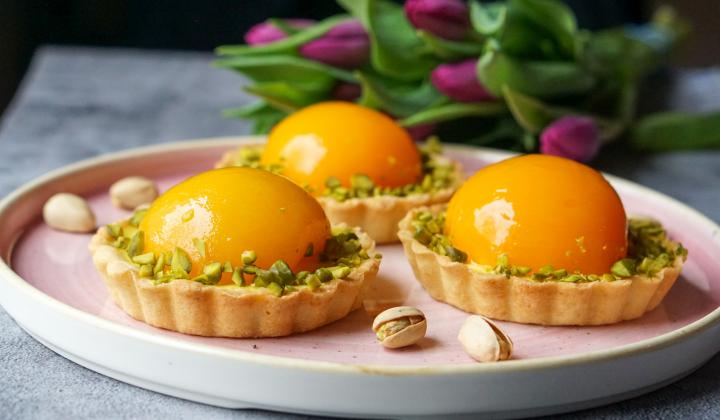 Peach Pistachio Tartlets