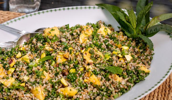 Pistachio Peach Tabbouleh