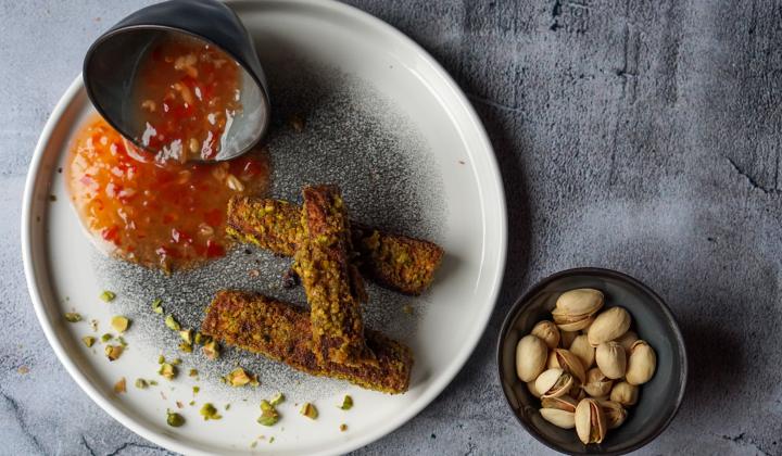 Tofusticks with a Crispy Pistachio Crust